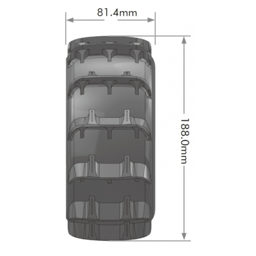 Колеса в сборе (2шт) Louise RC B-PADDLE (Лопатки) SPORT для автомоделей Багги 1/5 масштаба, черные диски, HEX: 24мм фото 2
